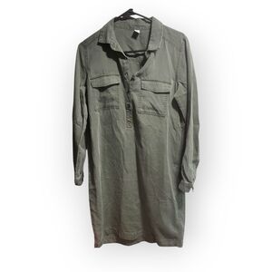 Green Long Sleeve Shirt Dress Small Old Navy Casual Fall‎ Autumn